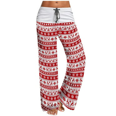 YXPIGG Womens Casual Pajama Pants Floral Print Drawstring Wide Leg Palazzo Lounge Pants 